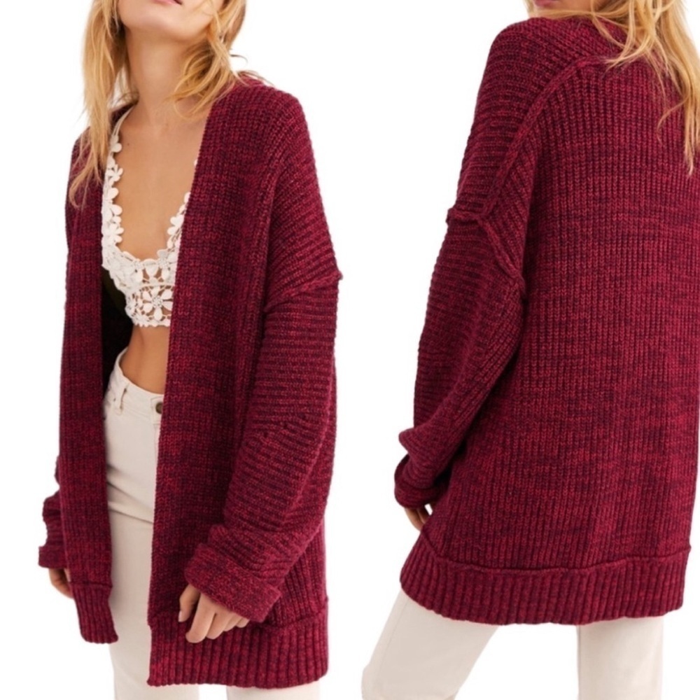 NWOT FREE PEOPLE High Hopes Open Front Knit Cardigan Sweater. Size SP